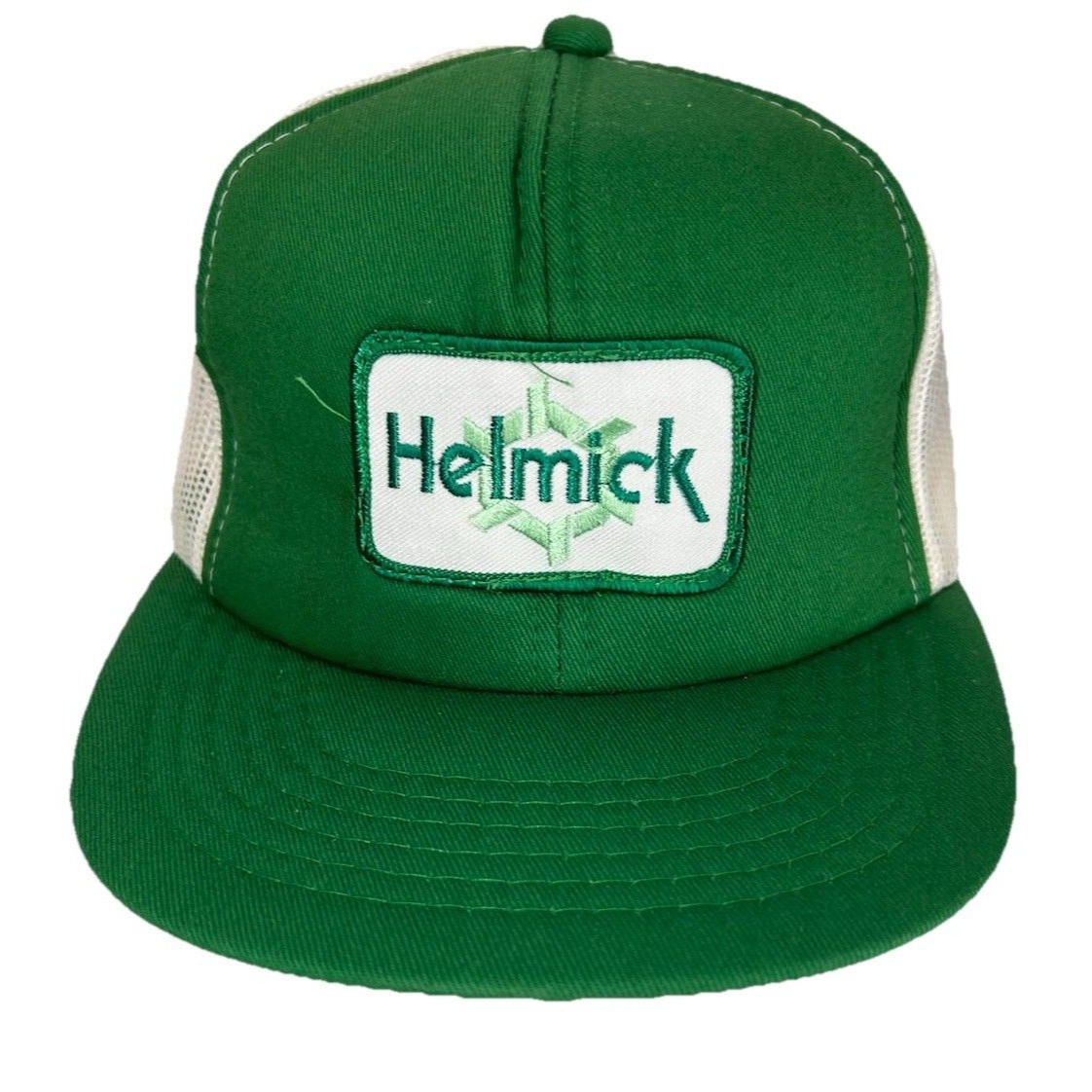 Vintage Snapback Trucker Cap Hat Helmick GreenWhite Mesh Vintage Snapback Trucker Cap Hat Helmick GreenWhite Mesh